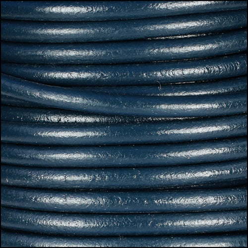 4mm round Euro leather ATLANTIC BLUE - meter