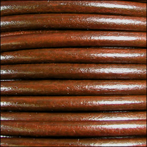 4.5mm round Euro leather TOBACCO - meter