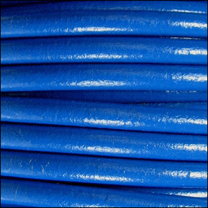 5mm round Euro leather ELECTRIC BLUE - meter