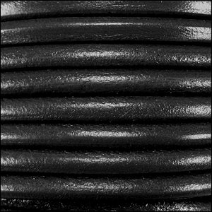 5mm round Euro leather BLACK - meter