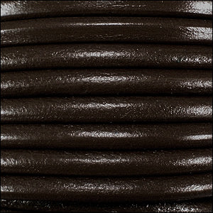 4mm round Euro leather DARK BROWN - meter