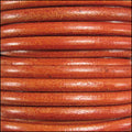 5mm round Euro leather DISTRESSED ORANGE - meter