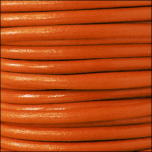 4mm round Euro leather TANGERINE - meter