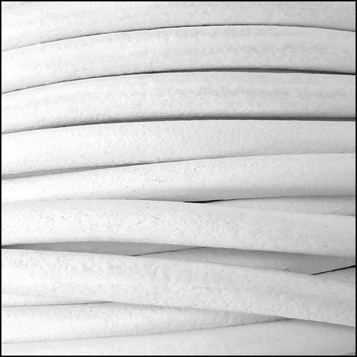 2mm round Euro leather WHITE - 25m SPOOL