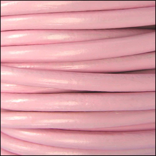 4.5mm round Euro leather LT PINK - meter
