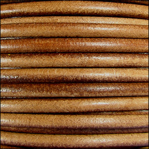 5mm round Euro leather CAMEL - meter
