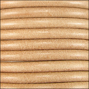 4mm round Euro leather NATURAL - meter