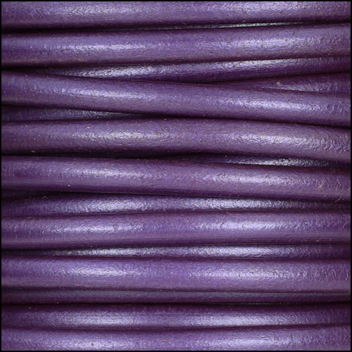 5mm round Euro leather METALLIC GRAPE - meter