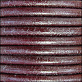 4mm round Euro leather METALLIC SILVER BORDEAUX - meter