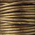 4mm round Euro leather METALLIC GOLD/BROWN - meter