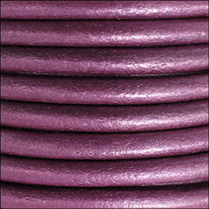 5mm round Euro leather METALLIC ORCHID - meter