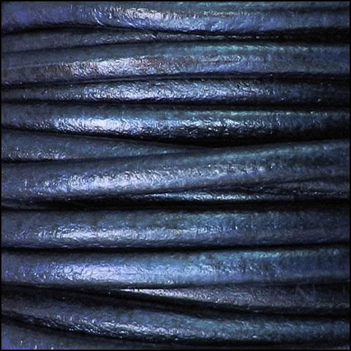 3mm round Euro leather METALLIC GALAXY - 25m SPOOL