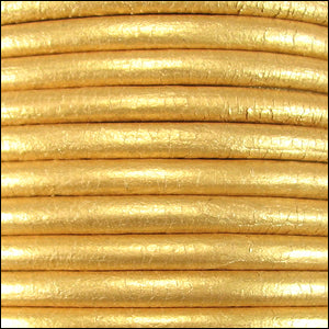5mm round Euro leather METALLIC GOLD - meter