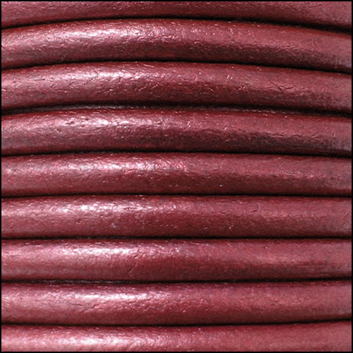 4.5mm round Euro leather METALLIC CHERRY - meter