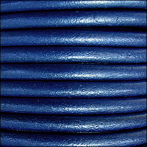4.5mm round Euro leather METALLIC COBALT - meter