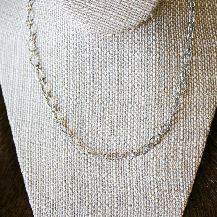 etched oval link chain NITE BLACK