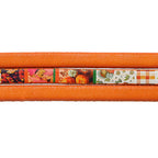 5mm flat EURO PRINTED leather PUMPKIN PATCH - meter strip