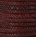 8mm flat Braided Indian leather - AUTUMN RED - meter