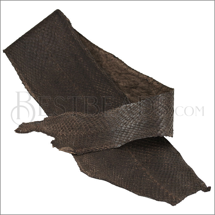 SALMON leather skin DARK BROWN - 1 hide