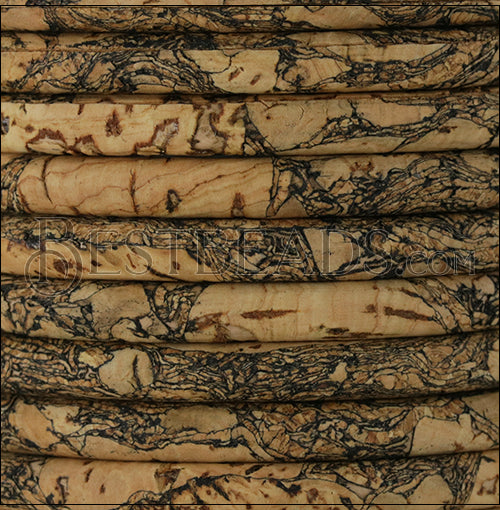 5mm round MARBLE cork NATURAL - meter