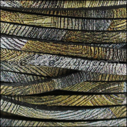 3mm flat EURO PRINTED leather IMPRESSIONS - meter
