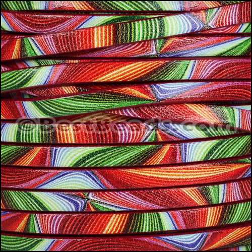5mm flat EURO PRINTED leather CARNIVAL - meter