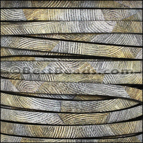 5mm flat EURO PRINTED leather IMPRESSIONS - meter