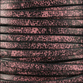 5mm flat EURO PRINTED leather PINK RAIN DROPS - meter
