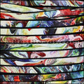 5mm flat EURO PRINTED leather RAINBOW MARBLE - meter