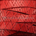 10mm flat BRUCIATO GEO WEAVE leather RED - meter