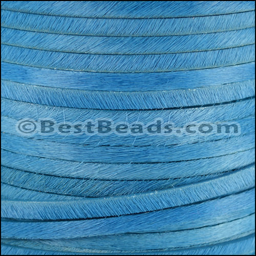 5mm flat HAIR ON leather SKY BLUE - 1 meter