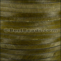 5mm flat HAIR ON leather KHAKI GREEN - 1 meter