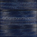 5mm flat HAIR ON leather NAVY - 1 meter