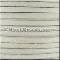 5mm flat HAIR ON leather OFF WHITE - 1 meter