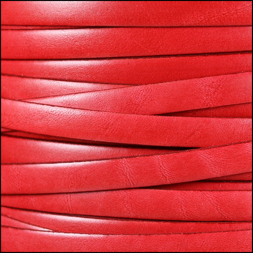 10mm flat ITALIAN DOLCE leather TOMATO - meter