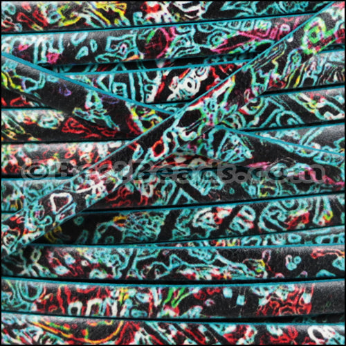 5mm flat ITALIAN PRINTED leather ABSTRACT - meter