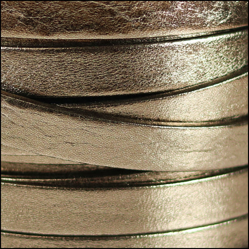 10mm flat PEARL METALLIC leather BRONZE - meter