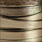 10mm flat PEARL METALLIC leather BRONZE - meter