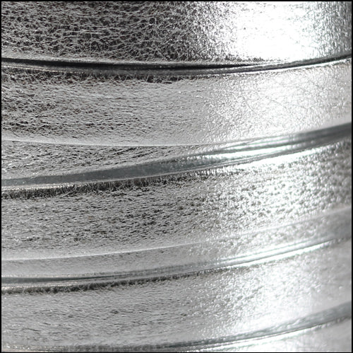 10mm flat PEARL METALLIC leather SILVER - meter