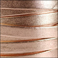 10mm flat PEARL METALLIC leather ROSE GOLD - meter