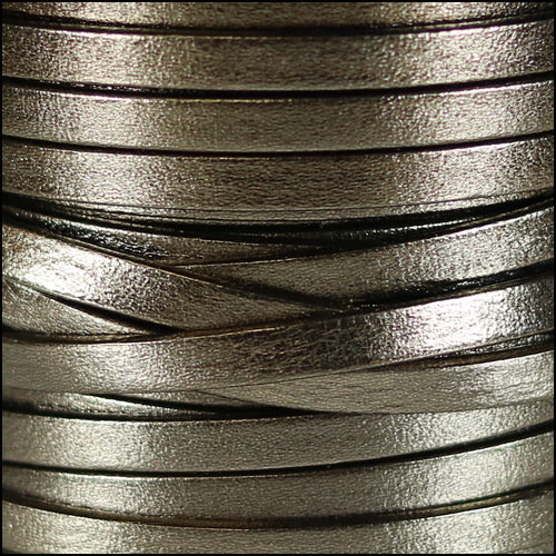 5mm flat PEARL METALLIC leather BRONZE - meter