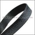 20mm flat VINTAGE leather BLACK - 1m strip