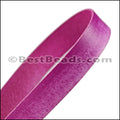 20mm flat VINTAGE leather CERISE - 1m strip