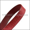 20mm flat VINTAGE leather RED - 1m strip