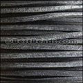 3mm flat VINTAGE leather BLACK - meter