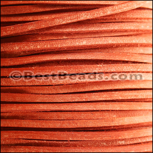 3mm flat VINTAGE leather ORANGE - meter