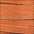 20mm BRAIDED BONDED flat leather ORANGE - meter