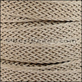 20mm BRAIDED BONDED flat leather BEIGE - meter