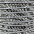 10mm flat BALL CHAIN leather LIGHT GREY - 1 meter