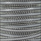 10mm flat BALL CHAIN leather LIGHT GREY - 1 meter